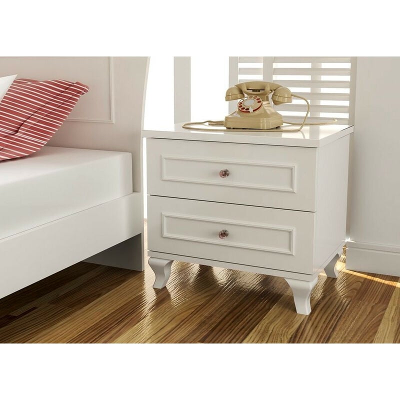 Azura Home Design - table de chevet beiza blanche