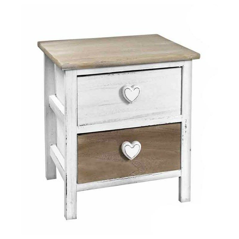 Webmarketpoint - Table de chevet blanche avec un tiroir de style shabby cm 37x 29 x 40 h