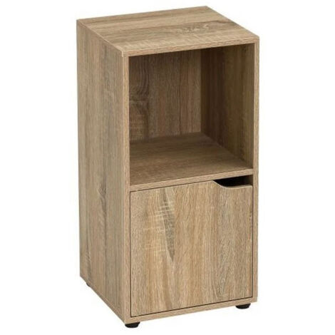 Table de Chevet Bois 1 Placard + 1 Étagère