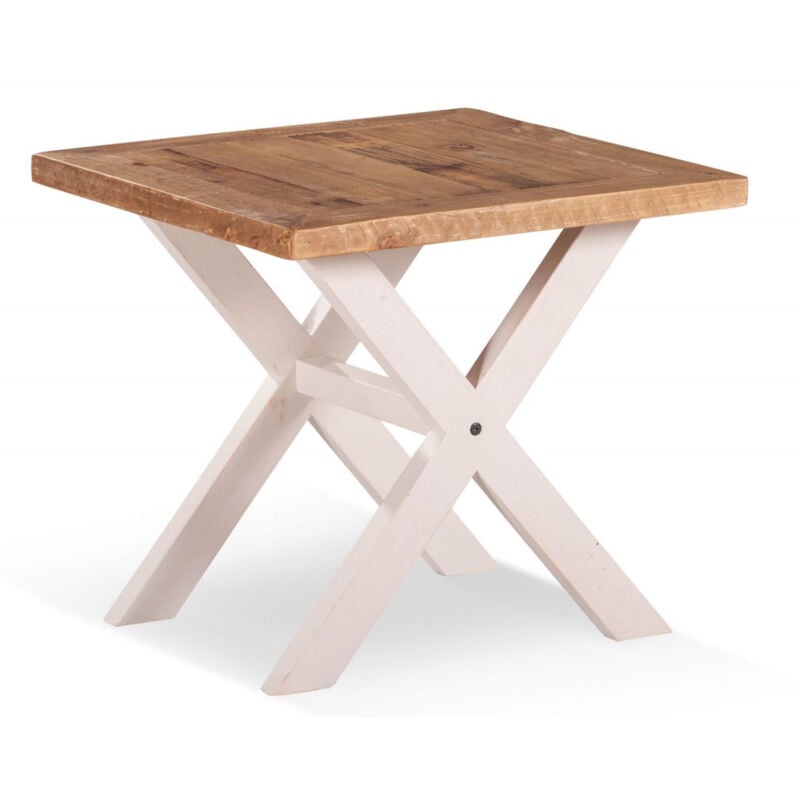 Table de chevet - Bois - Blanc - Décoration d'Autrefois