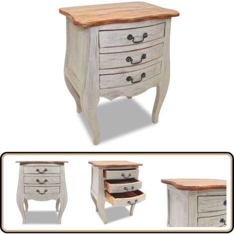 Table de chevet bois d'acajou massif 48x35x64 cm - Table De Chevet - Table De Nuit - Meubles De Chambre - Mobilier Vintage - Table En Acajou