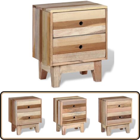 Table de chevet Bois de récupération massif - Table De Chevet - Meuble De Chevet - Table Nuit - Mobilier Vintage - Bois Recyclé