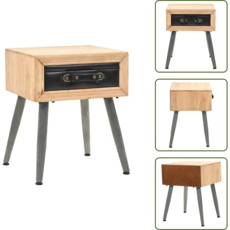Table de chevet Bois de sapin massif 43 x 38 x 50 cm - Table De Chevet - Meuble De Chambre - Table De Nuit - Style Rétro - Bois De Sapin