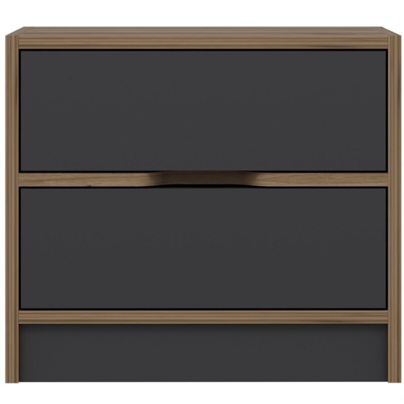 Concept-usine - molde - Table de chevet bois et gris 2 tiroirs