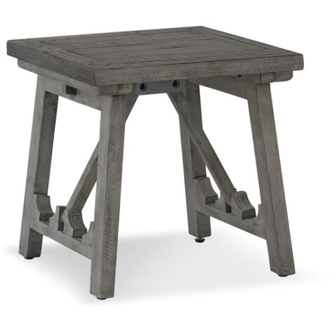 Table de chevet - Bois - Gris - Décoration d'Autrefois