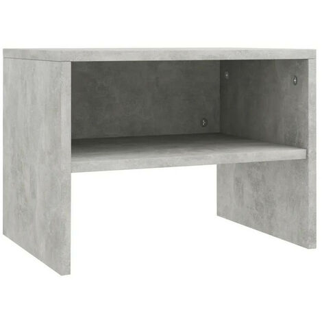 Table de chevet bois gris effet béton Tsela