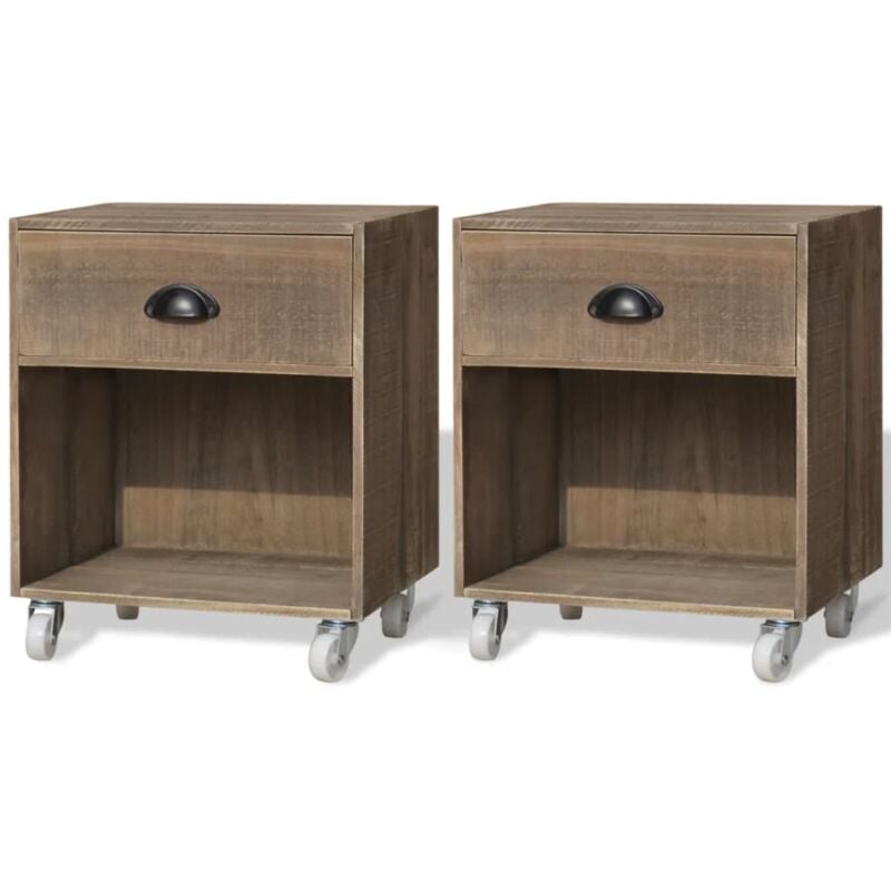 Tables de chevet 2 pcs marron bois massif vidaXL
