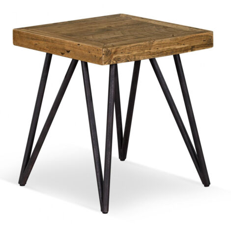 Table de chevet - Bois-Métal - Marron - Décoration d'Autrefois