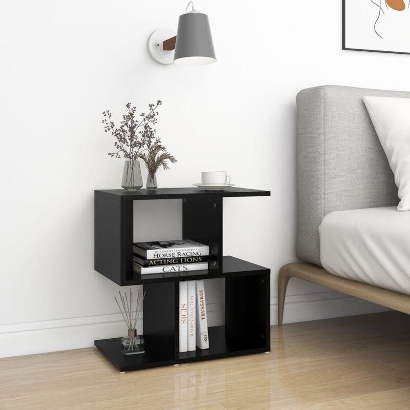 Table de chevet - Bout de Canapé Armoire De Rangement Noir 50x30x51,5 cm Aggloméré BV921185 Bonnevie