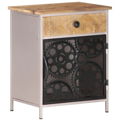 Table de chevet  Bout de Canapé  Table d'Appoint Chevet 40x30x50 cm Bois de manguier brut -BV81072