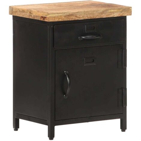 Table de chevet  Bout de Canapé  Table d'Appoint Chevet 40x30x52 cm Bois de manguier brut -BV96320