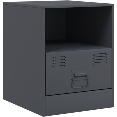 Table de chevet  Cabinet de chevet  Table de nuit anthracite 34,5x39x44 cm acier