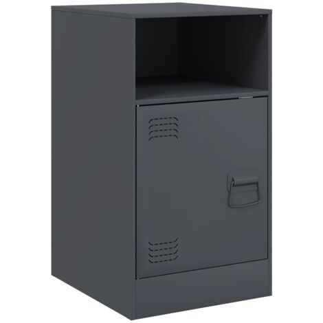Table de chevet  Cabinet de chevet  Table de nuit anthracite 34,5x39x62 cm acier