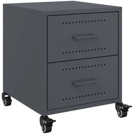 Table de chevet  Cabinet de chevet  Table de nuit anthracite 36x39x43,5 cm acier