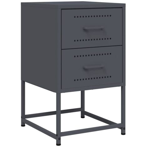 Table de chevet  Cabinet de chevet  Table de nuit anthracite 36x39x60,5 cm acier