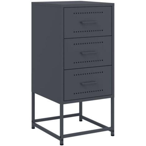 Table de chevet  Cabinet de chevet  Table de nuit anthracite 36x39x78 cm acier