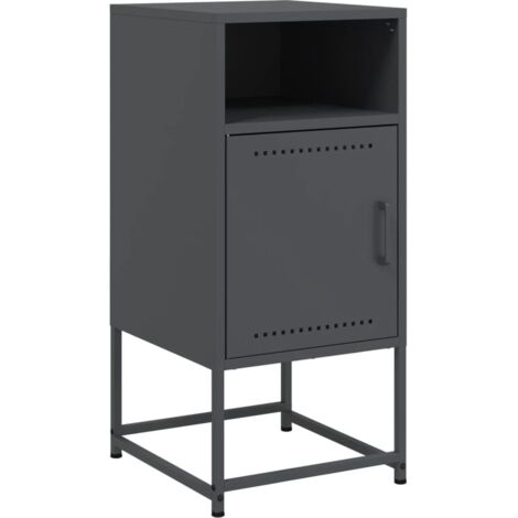 Table de chevet  Cabinet de chevet  Table de nuit anthracite 36x39x78 cm acier