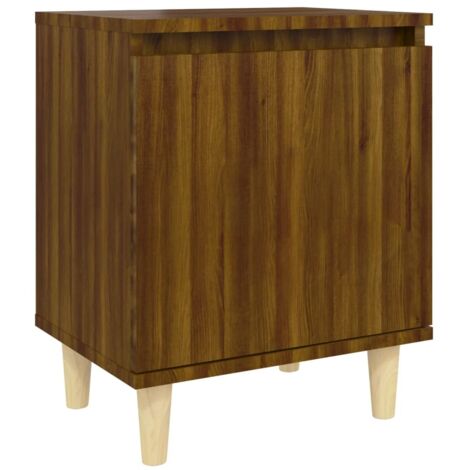 Table de chevet  Cabinet de chevet  Table de nuit avec pieds en bois Chêne marron 40x30x50 cm