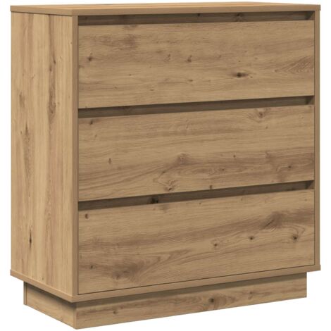 Table de chevet Cabinet de chevet Table de nuit avec tiroir Chêne artisanal 71 x 34,5 x 75 cm