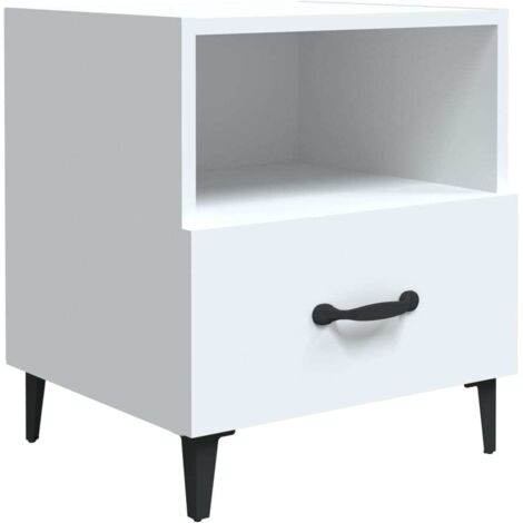 Table de chevet Cabinet de chevet Table de nuit Blanc Bois d'ingénierie