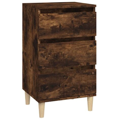 Table de chevet  Cabinet de chevet  Table de nuit chêne fumé 40x35x70 cm bois d'ingénierie