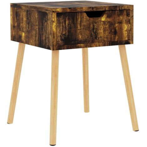 Table de chevet  Cabinet de chevet  Table de nuit chêne fumé 40x40x56 cm Bois d'ingénierie