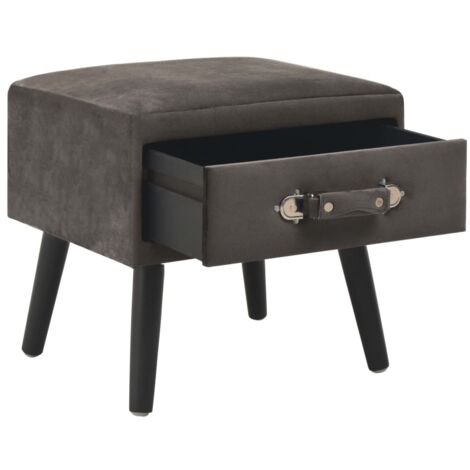 Table de chevet  Cabinet de chevet  Table de nuit Gris 40x35x40 cm Velours