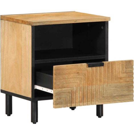 Table de chevet  Cabinet de chevet  Table de nuit marron 40x33x46 cm bois de manguier solide