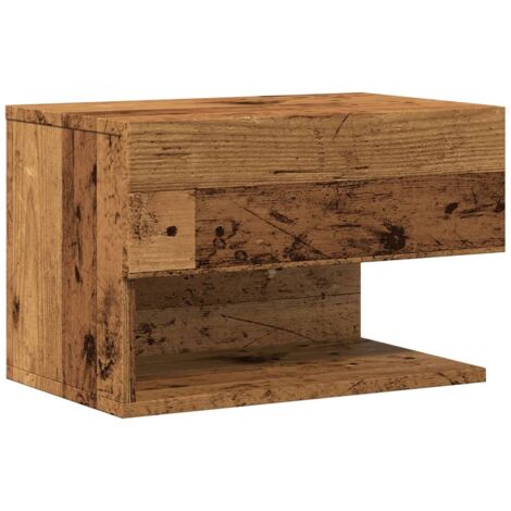 Table de chevet  Cabinet de chevet  Table de nuit murale vieux bois
