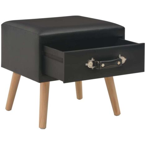 Table de chevet  Cabinet de chevet  Table de nuit Noir 40x35x40 cm Similicuir