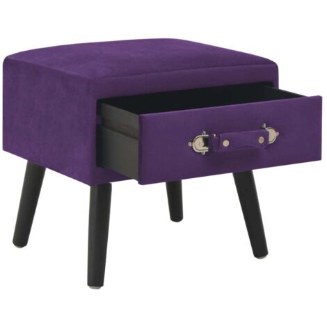 Table de chevet  Cabinet de chevet  Table de nuit Violet foncé 40x35x40 cm Velours