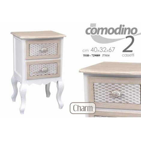 Table de chevet charme shabby room avec tiroir cm 40 x 32x 67 h