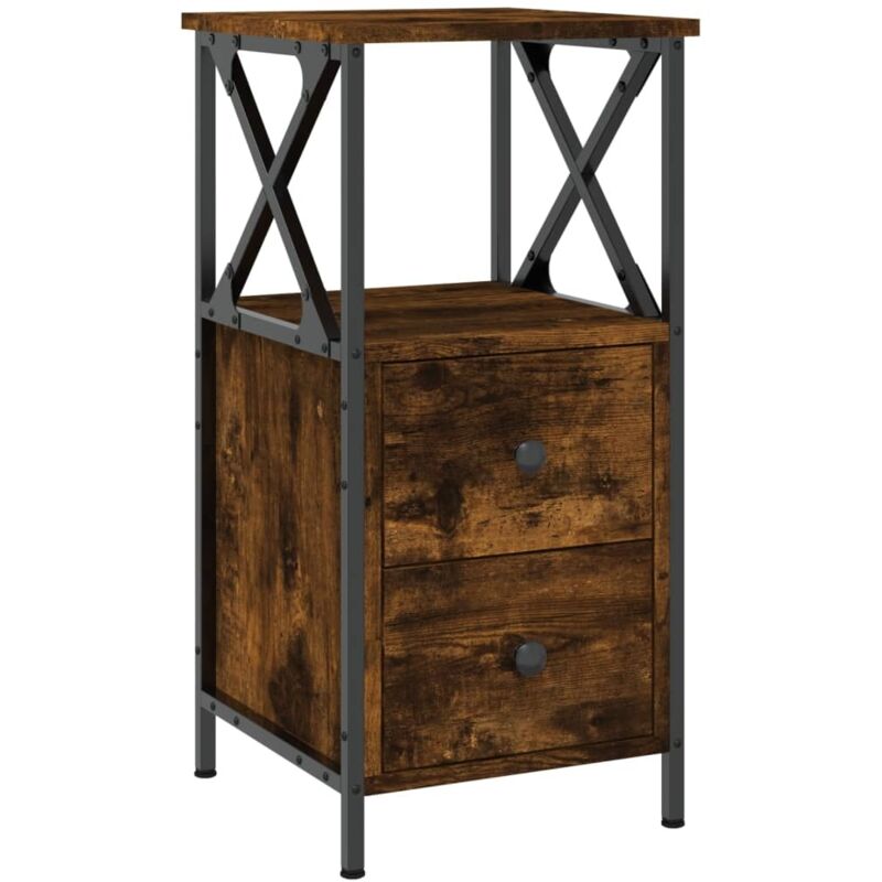 Vidaxl - Table de chevet chêne fumé 34x35,5x70 cm bois d'ingénierie