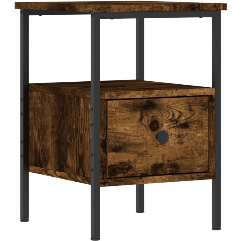 Table de chevet chêne fumé 34x36x50 cm bois d'ingénierie vidaXL