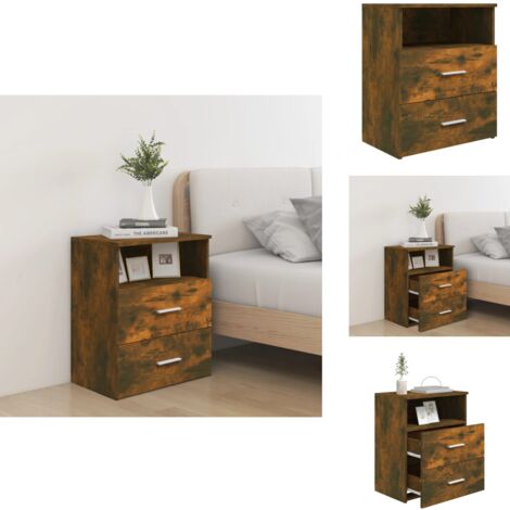 Table de chevet Chêne fumé 50x32x60 cm - Table De Chevet - Meuble De Chambre - Table D'appoint - Commode - Rangement
