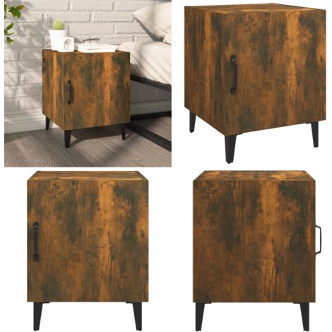 Table de chevet Chêne fumé Bois d'ingénierie - Table De Chevet - Meuble De Chambre - Table Nuit - Mobilier Intérieur - Meubles Design - Home & Living