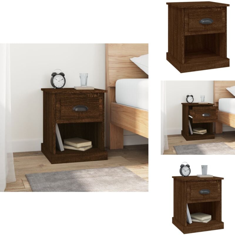 Table de chevet chêne marron 39x39x47,5 cm bois d'ingénierie - Table De Chevet - Table Nuit - Meubles Chambre - Mobilier Design - Commode