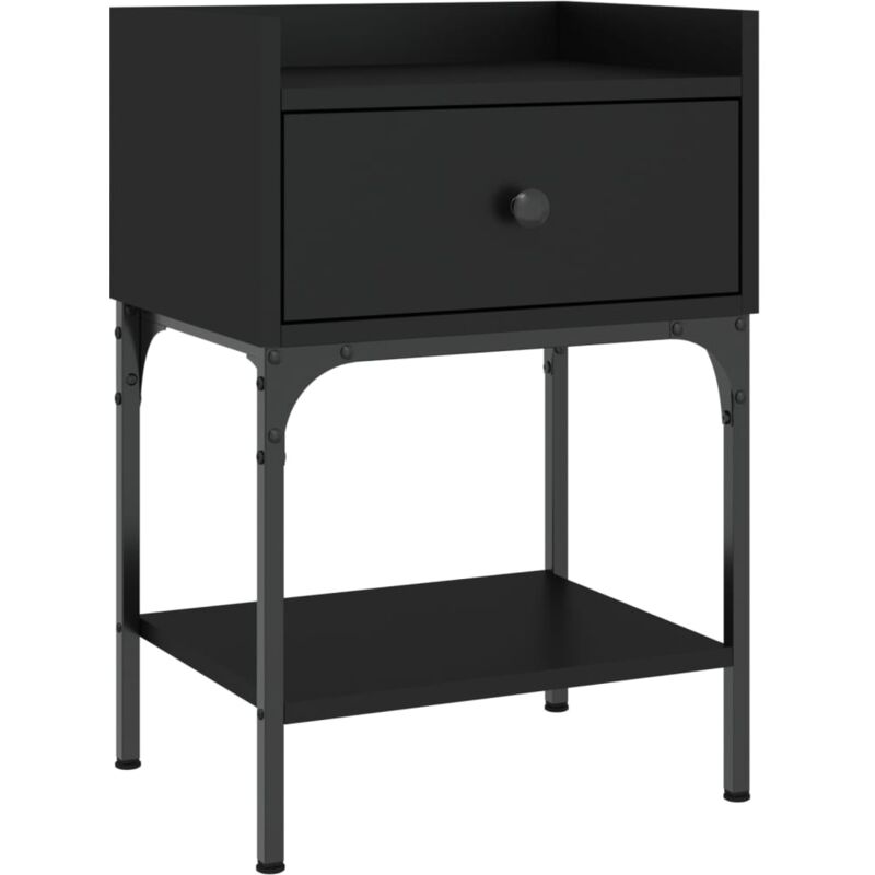 Table de chevet noir 40,5x31x60 cm bois d’ingénierie vidaXL