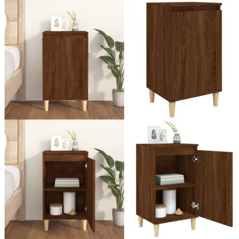 Table de chevet chêne marron 40x35x70 cm bois d'ingénierie - Table De Chevet - Meuble De Chambre - Armoire - Commode - Rangement - Home & Living