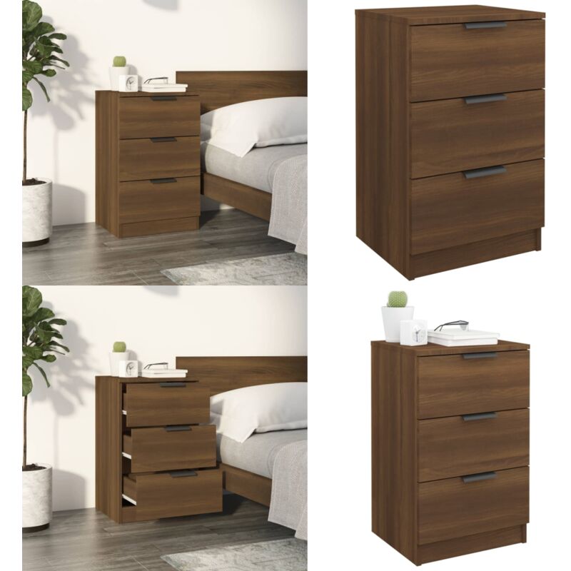 Table de chevet Chêne marron 40x36x65 cm - Table De Chevet - Meuble Chambre - Commode - Armoire D'appoint - Design Moderne - Home & Living