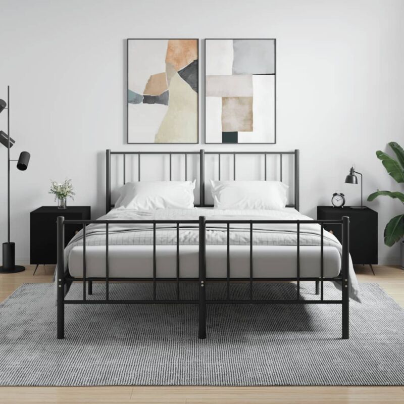 Tables de chevet 2 pcs noir 40x40x50 cm bois d'ingénierie Vidaxl