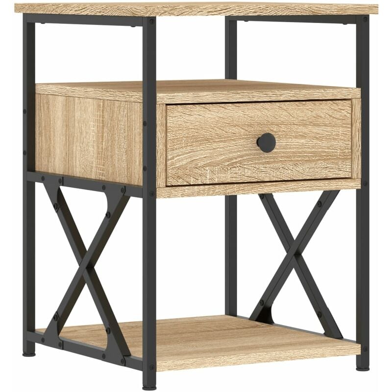 Table de chevet chêne sonoma 40x42x55 cm bois d'ingénierie Vidaxl