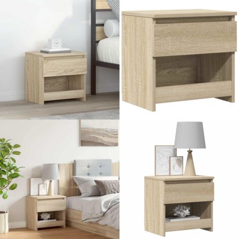 Table de chevet Chêne sonoma 40x30x39 cm Aggloméré - Table De Chevet - Meuble De Chambre - Commode - Rangement Nuit - Bureau D'appoint - Home & Living