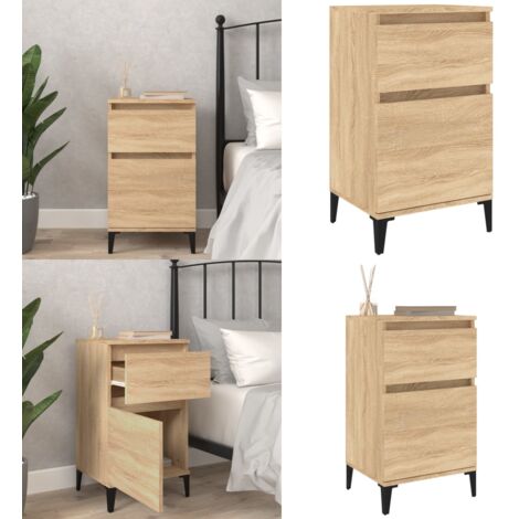 Table de chevet chêne sonoma 40x35x70 cm - Bois d'ingénierie - Rangement