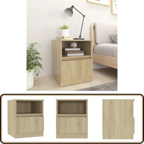 Table de chevet Chêne sonoma 40x40x50 cm Aggloméré - Table De Chevet - Meuble De Chambre - Commode - Rangement - Tiroir