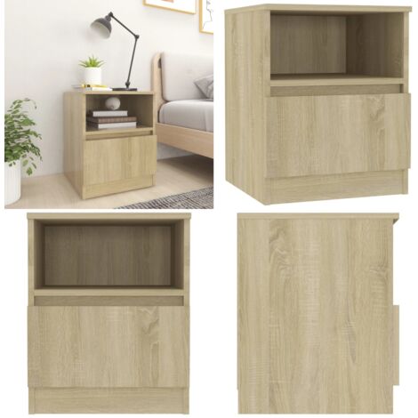 Table de chevet Chêne sonoma 40x40x50 cm Aggloméré - Table De Chevet - Meuble De Chambre - Commode - Rangement - Tiroir - Home & Living