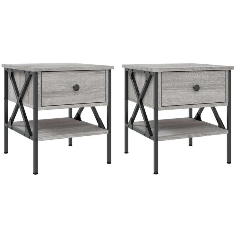 Tables de chevet 2 pcs sonoma gris 40x42x45 cm bois ingénierie Vidaxl