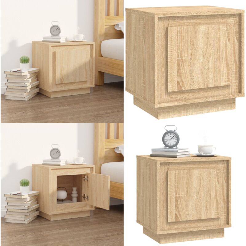 Table de chevet chêne sonoma 44x35x45 cm bois d'ingénierie - Table De Chevet - Meubles De Chambre - Armoire De Chevet - Commode - Table D'appoint