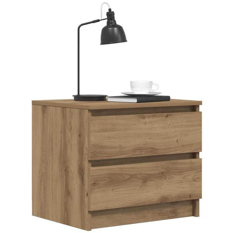 Table de chevet chêne artisanal 50x40x43.5 cm bois d'ingénierie - Vidaxl