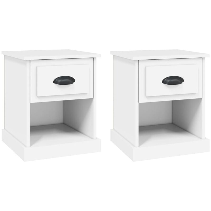 Tables de chevet 2 pcs blanc 39x39x47,5 cm bois d'ingénierie Vidaxl